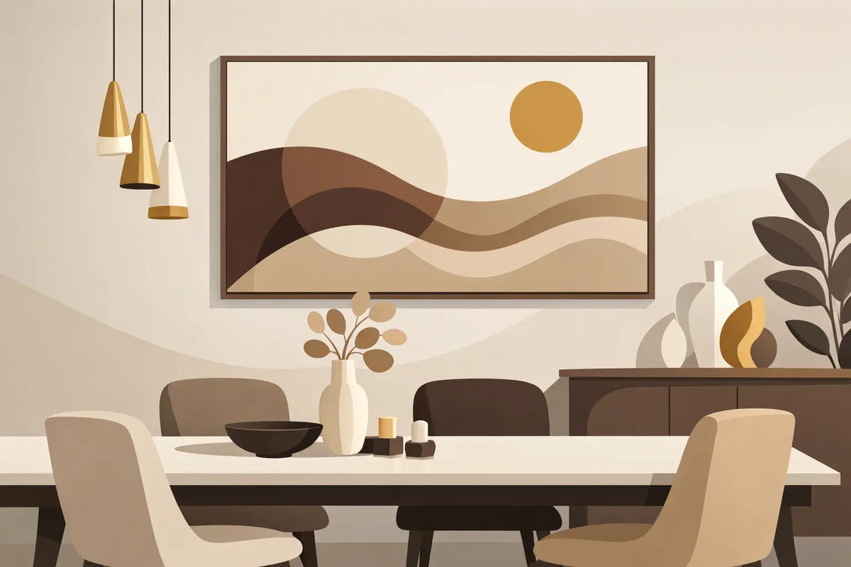 Guia de arte para sala de jantar sofisticada