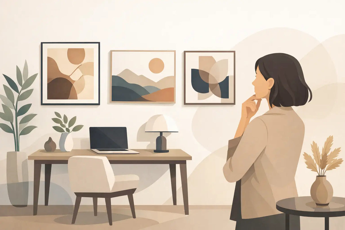 Arte para home office elegante: como escolher