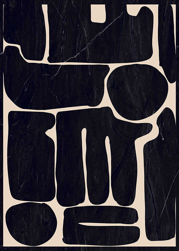 Abstract Organic Forms Black | ThingDesign