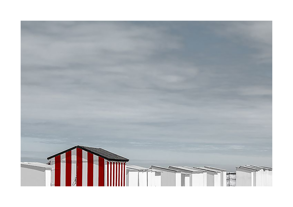 Red Striped Beach Hut | Gilbert Claes