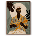 Tropical Man Playing Ukulele