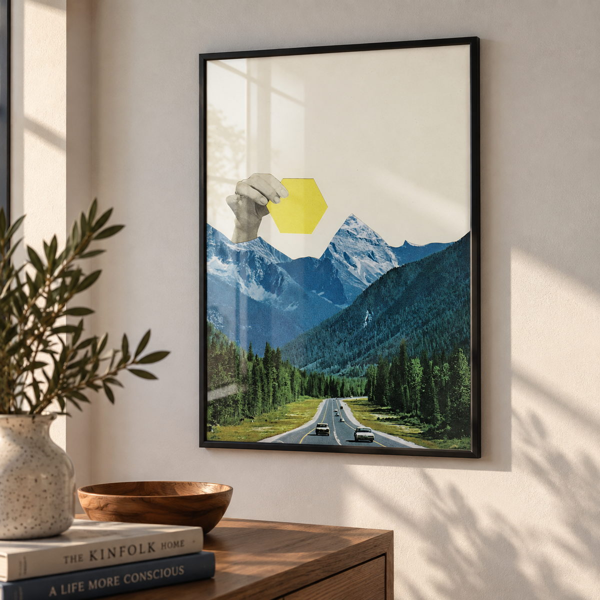 Hexagon Hand Over Mountains | Cassia Beck