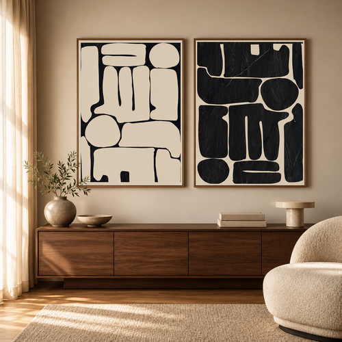 Abstract Organic Forms Beige | ThingDesign